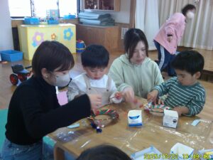 親子でリース作り